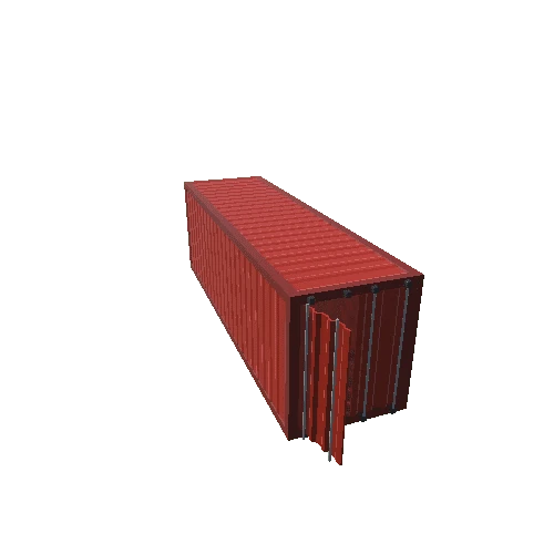 Large Red Shipping Container Open